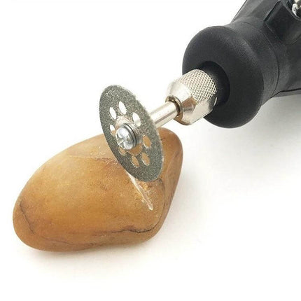 Jade Diamond Saw Blade Set For Grinder With 20 22 25 30mm Rods cutting jade stone with diamond-coated blade on rotary grinder, wet or dry use