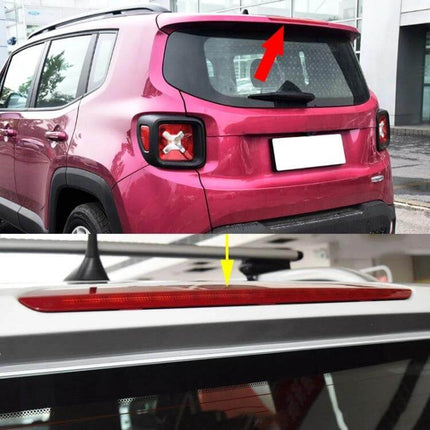 Jeep Renegade High Position Brake Light For Rear Red installed on rear window spoiler, easy fit for 2015-2020 models