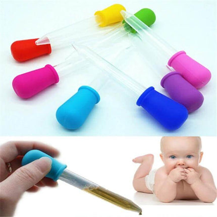 Jetting 5ml Baby Feeding Pipette Dropper for Medicine - colorful silicone bulb droppers for precise infant medicine dosing, non-toxic 5 ml design