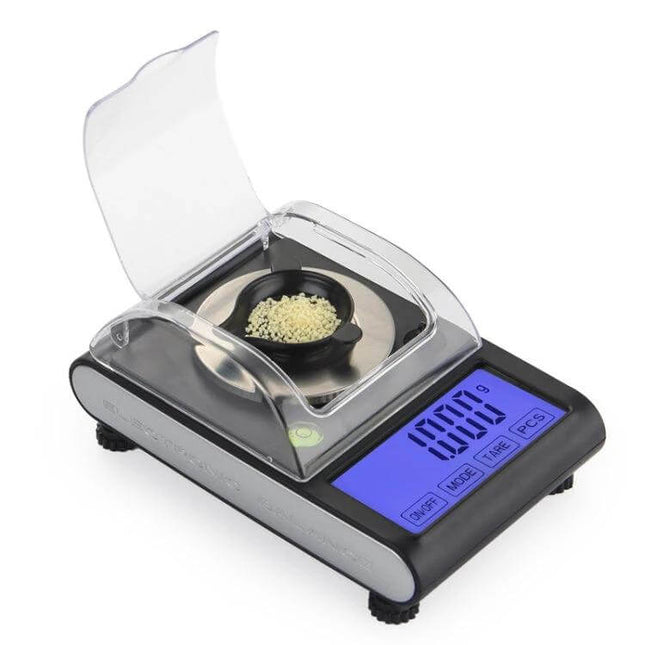 Jewelry Scale Digital Diamond Weighing For Home Use – compact 50g precision scale with 0.001g readability, blue backlit LCD and stainless steel pan