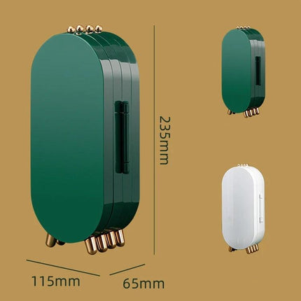 Jewelry Storage Box With Foldable Display Stand - White compact 23.5x11.5x6.5cm ABS box with mirror and foldable stand for travel and vanity