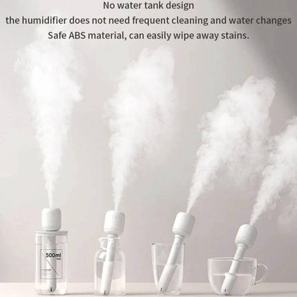 JisuLife Wireless High Mist Portable Humidifier White No Water Tank showing no-water-tank nano-fine mist options for travel, desk, and hotel use