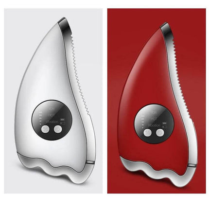K-SKIN Facial Massager Red For Home Skincare Routine compact red device with vibration warmth microcurrent and rounded three-point head