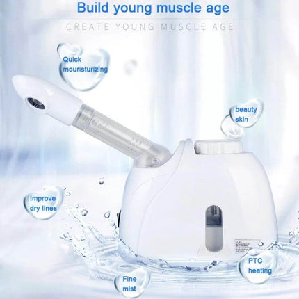 K-SKIN Facial Steamer Hot Mist For Home Spa Use Daily white compact facial steamer with PTC heating and nano-ion fine mist for moisturizing