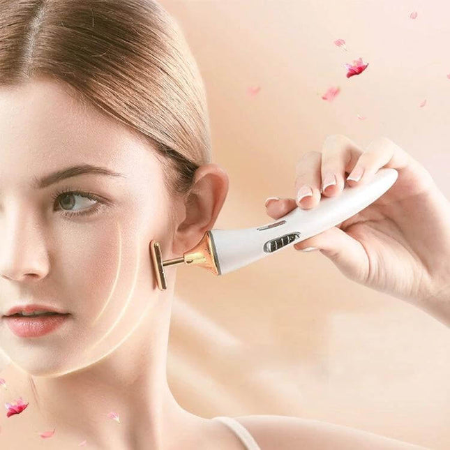 K-SKIN Portable Electric Facial Massager for Lifting and Firming used on jawline to boost serum absorption and firm skin