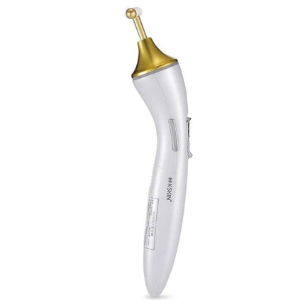 K-SKIN Portable Electric Facial Massager for Lifting and Firming - compact white and gold handheld device for boosting serum absorption