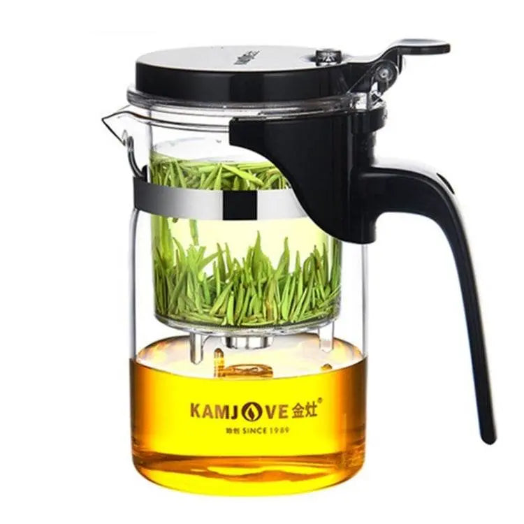 KAMJOVE Elegant Cup Bubble Teapot Heat-resistant Glass Set 