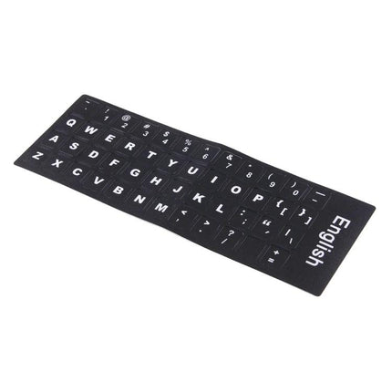 English Keyboard Stickers with White Letters for Laptops and Notebooks - black keyboard stickers with clear white English letters for laptops and notebooks