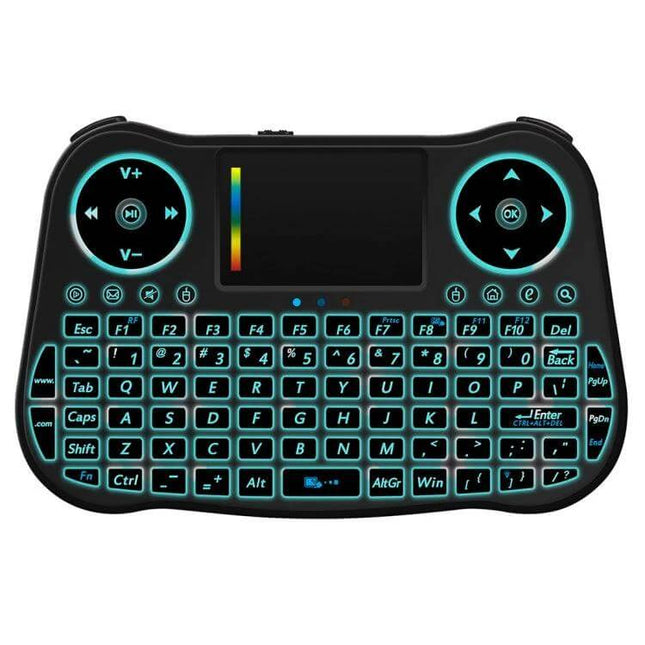 Mini Wireless Air Mouse with QWERTY Keyboard for TV and PC compact backlit mini keyboard and air mouse for smart TV and PC remote control
