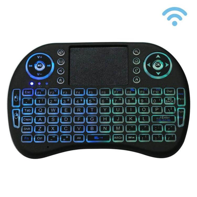 Wireless Mini QWERTY Keyboard with Touchpad for Smart Devices compact backlit wireless controller for TV streaming and smartphone browsing