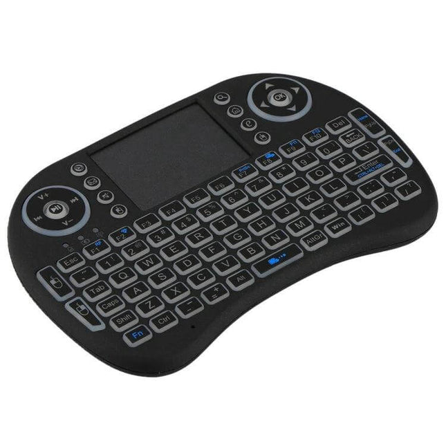 Wireless Mini QWERTY Keyboard with Touchpad for Smart Devices compact black wireless keyboard with touchpad for streaming and remote control