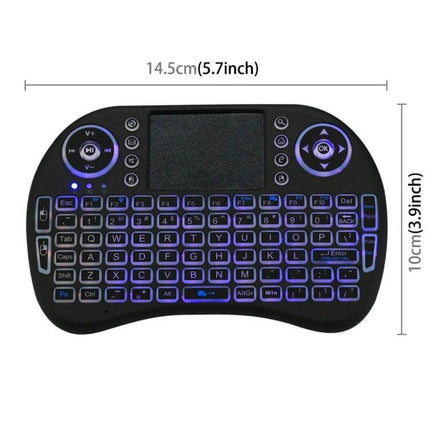 Wireless Mini QWERTY Keyboard with Touchpad for Smart Devices backlit compact keyboard and touchpad for TV and smartphone control