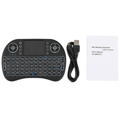 Wireless Mini QWERTY Keyboard with Touchpad for Smart Devices compact black mini keyboard with touchpad, USB cable and manual