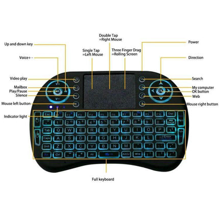 Wireless Mini QWERTY Keyboard with Touchpad for Smart Devices compact wireless mini keyboard with touchpad for streaming and remote navigation