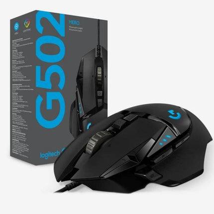 Logitech G502 HERO Wired Gaming Mouse with 11 Buttons black wired gaming mouse with programmable buttons and box