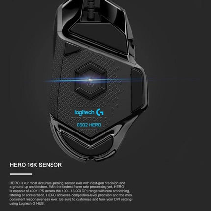 Logitech G502 HERO Wired Gaming Mouse with 11 Buttons high-precision sensor and programmable buttons for gaming
