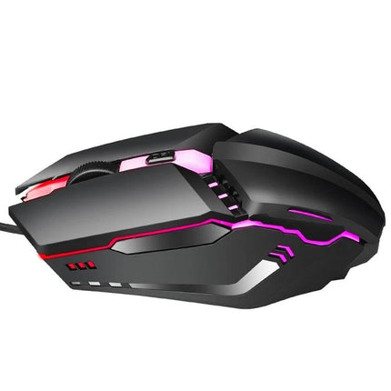 HXSJ Colorful Glowing Wired Gaming Mouse for Daily Tasks ergonomic black mouse with adjustable DPI and RGB lighting