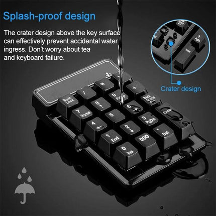 MC Saite Wireless 19-Key Numeric Keyboard for Everyday Computing splash-proof portable numeric keypad with crater key design and water-resistant ABS construction