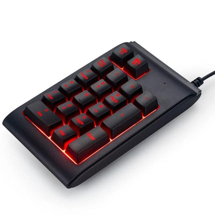 MC Saite Compact 19-Key Wired Backlit Numeric Keyboard with red backlight, USB wired plug-and-play numeric keypad for laptops