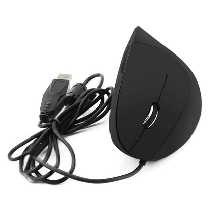 Ergonomic Wired Vertical Mouse for Left-Handed Computer Use black wired left-handed ergonomic vertical grip mouse with USB cable