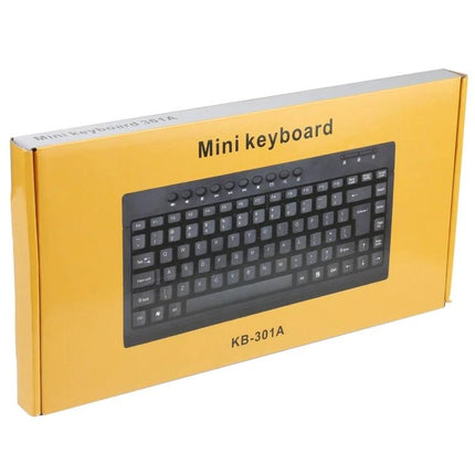 Mini Wired Keyboard with Arabic Layout for Daily Computing - compact USB plug-and-play mini wired keyboard in retail packaging