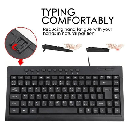 Mini Wired Keyboard with Arabic Layout for Daily Computing — compact ergonomic USB keyboard for comfortable Arabic typing