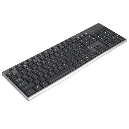 Waterproof Wireless Keyboard and Mouse Set for Office Use — slim full-size wireless keyboard with spill-resistant keys for durable comfortable typing