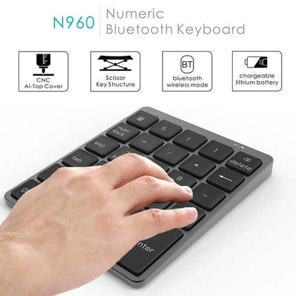 Ultra-Thin Wireless Bluetooth Numeric Keypad for Data Entry