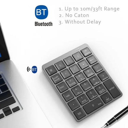 Ultra-Thin Wireless Bluetooth Numeric Keypad for Data Entry