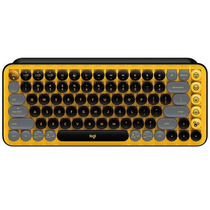 Logitech POP Keys Round Button Bluetooth Mechanical Keyboard in yellow with round tactile keys and Easy-Switch for multi-device use