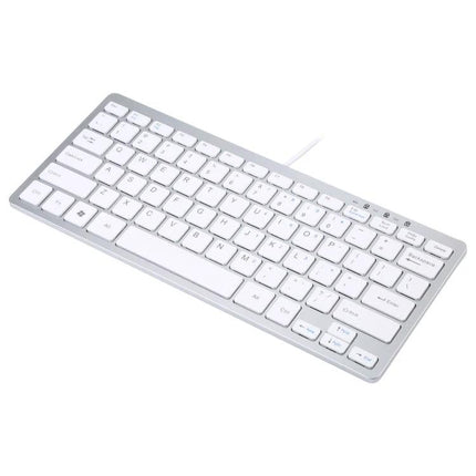 Compact 78-Key Ultra-Thin Wired Keyboard for Everyday Use white aluminum alloy ABS plastic wired USB portable keyboard
