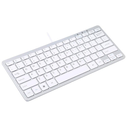 Compact 78-Key Ultra-Thin Wired Keyboard for Everyday Use slim white ABS and aluminum USB wired compact keyboard for students and remote workers