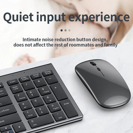 Three-Mode Wireless Bluetooth Keyboard for Everyday Typing - slim quiet keyboard with noise reduction design and wireless mouse for multitasking devices