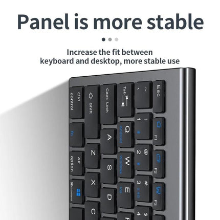 Three-Mode Wireless Bluetooth Keyboard for Everyday Typing slim aluminum panel showing stable fit and quiet low-profile keys