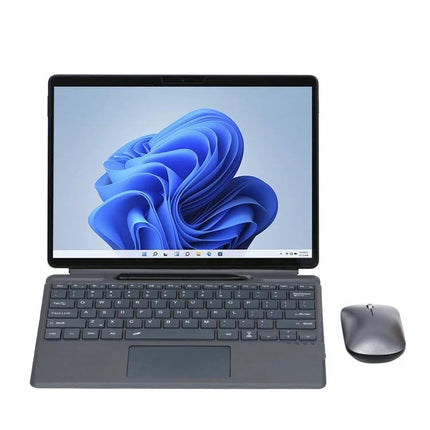 Microsoft Surface Pro 8 Bluetooth Keyboard Case with Backlight showing protective keyboard, backlit square keys and matching mouse for mobile productivity
