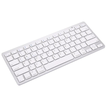 Wireless Bluetooth Keyboard for Computers and Tablets — slim 78-key compact white keyboard for tablets, phones, students and remote workers