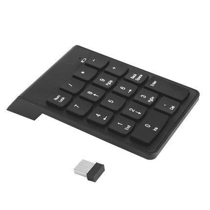 MC Saite Compact Wireless Numeric Keyboard with 18 Keys black wireless numeric keypad for laptops with USB dongle, compact 18-key design
