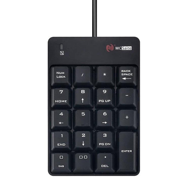 MC Saite 19-Key Wired Numeric Keyboard for Everyday Computing black wired numeric keypad showing keys and cable