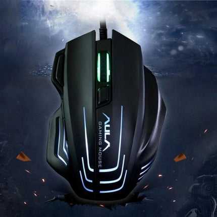 Aula Ghost Shark II Wired Gaming Mouse with Colorful Lights ergonomic wired gaming mouse with RGB lighting and adjustable DPI