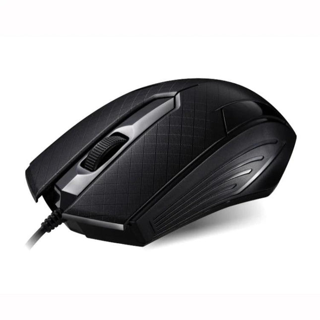 Chasing Leopard Wired Gaming Mouse with Counter Weight black ergonomic wired gaming mouse with textured grip and scroll wheel