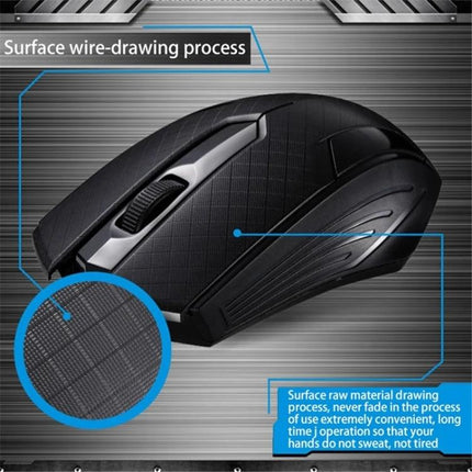 Chasing Leopard Wired Gaming Mouse with Counter Weight showing textured black ergonomic design, scroll wheel and side grip for precision control