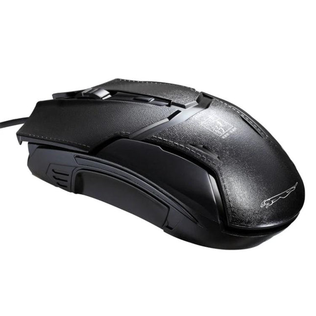 Chasing Leopard Wired Adjustable Gaming Mouse for Daily Use - black ergonomic wired symmetrical mouse with non-slip side wings and responsive scroll wheel
