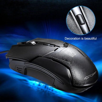 Chasing Leopard Wired Adjustable Gaming Mouse for Daily Use black symmetrical wired mouse with textured grip and responsive scroll wheel
