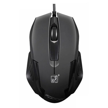 Chasing Leopard Wired Optical Gaming Mouse with 512GB Storage black wired gaming mouse top view with scroll wheel and ergonomic design