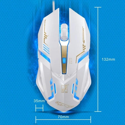 Chasing Leopard V17 Wired Gaming Mouse for Everyday Precision white ergonomic wired mouse with adjustable DPI and measurements