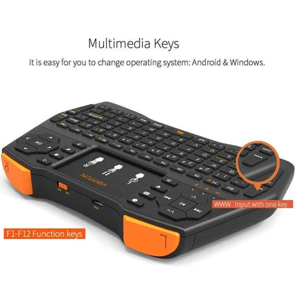 VIBOTON Mini Wireless Keyboard with Touchpad for TV and Computers compact ergonomic mini keyboard with touchpad and multimedia keys