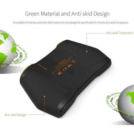 VIBOTON Mini Wireless Keyboard with Touchpad for TV and Computers rear view showing anti-skid design and green material