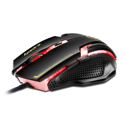 iMICE A9 Wired Optical Gaming Mouse with Adjustable DPI for PC black wired gaming mouse with red LEDs and textured grip
