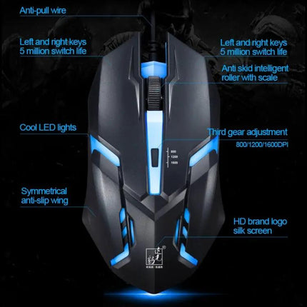 ZGB G20 Wired Mechanical Keyboard and Optical Mouse Set for Computers