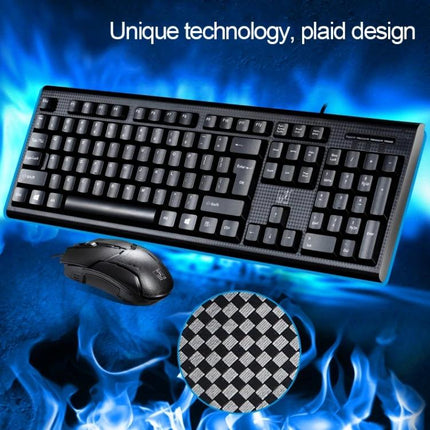 Chasing Leopard Q9 Ergonomic Keyboard and Mouse for Work and Gaming black grid textured ergonomic keyboard and mouse set
